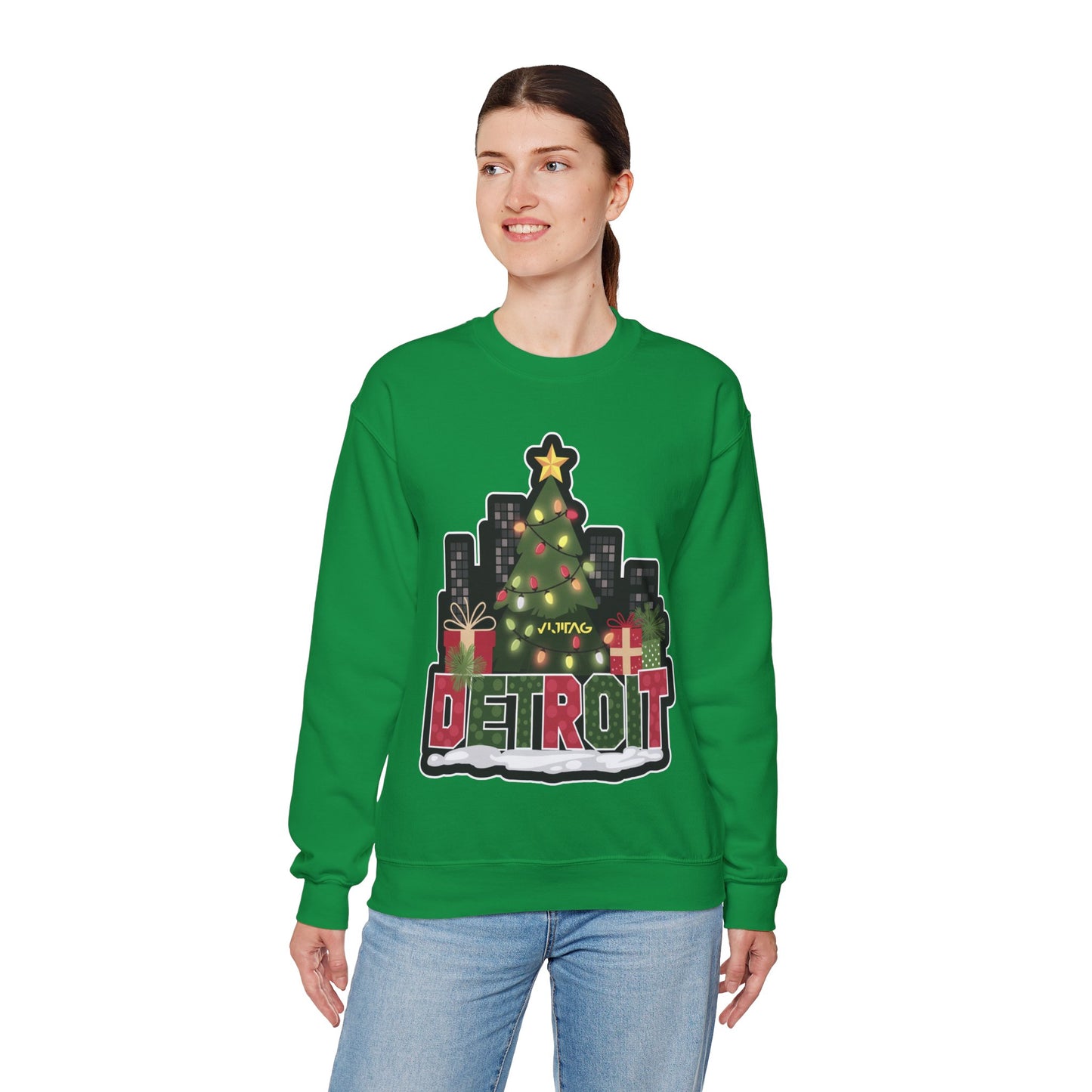 Detroit Christmas Crewneck Sweatshirt