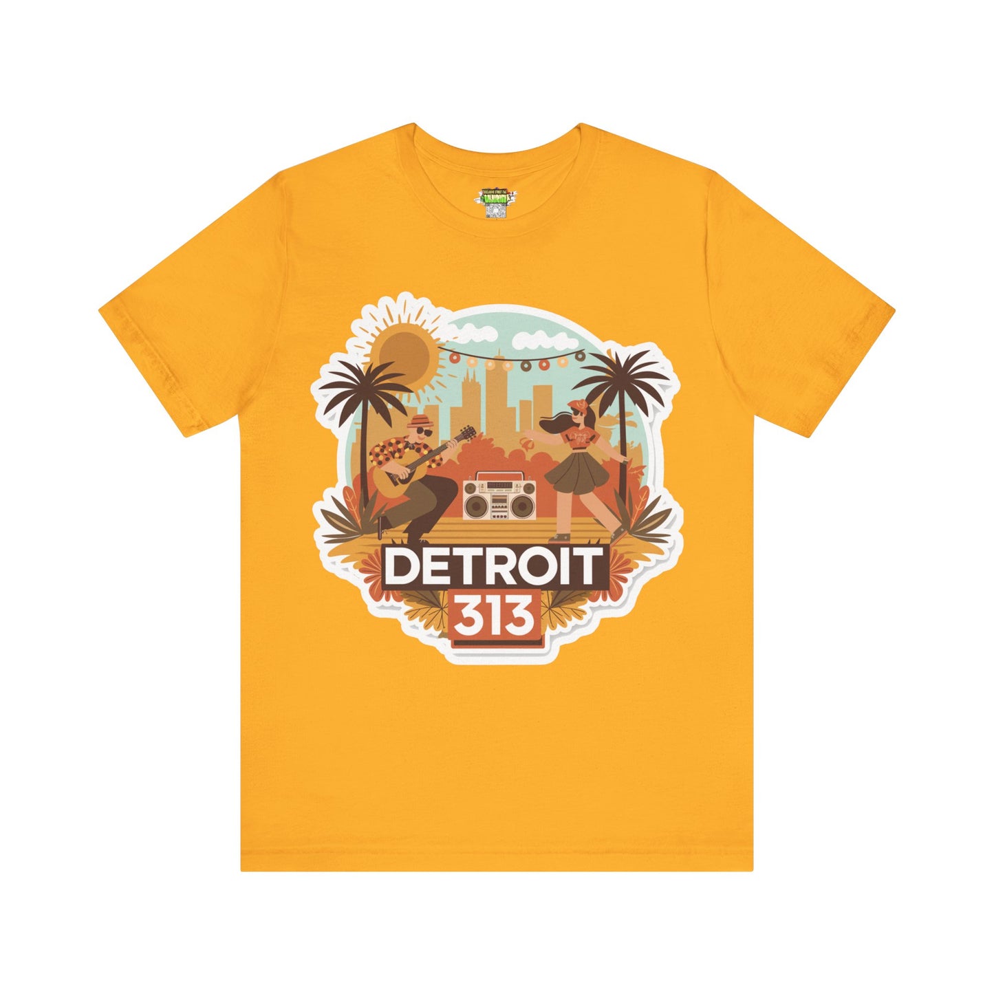 Detroit 313 Summer Retro Tee - Unisex Jersey Short Sleeve T-Shirt for City Lovers, Travel Enthusiasts, Casual Wear, Gifts, Summer Vibes