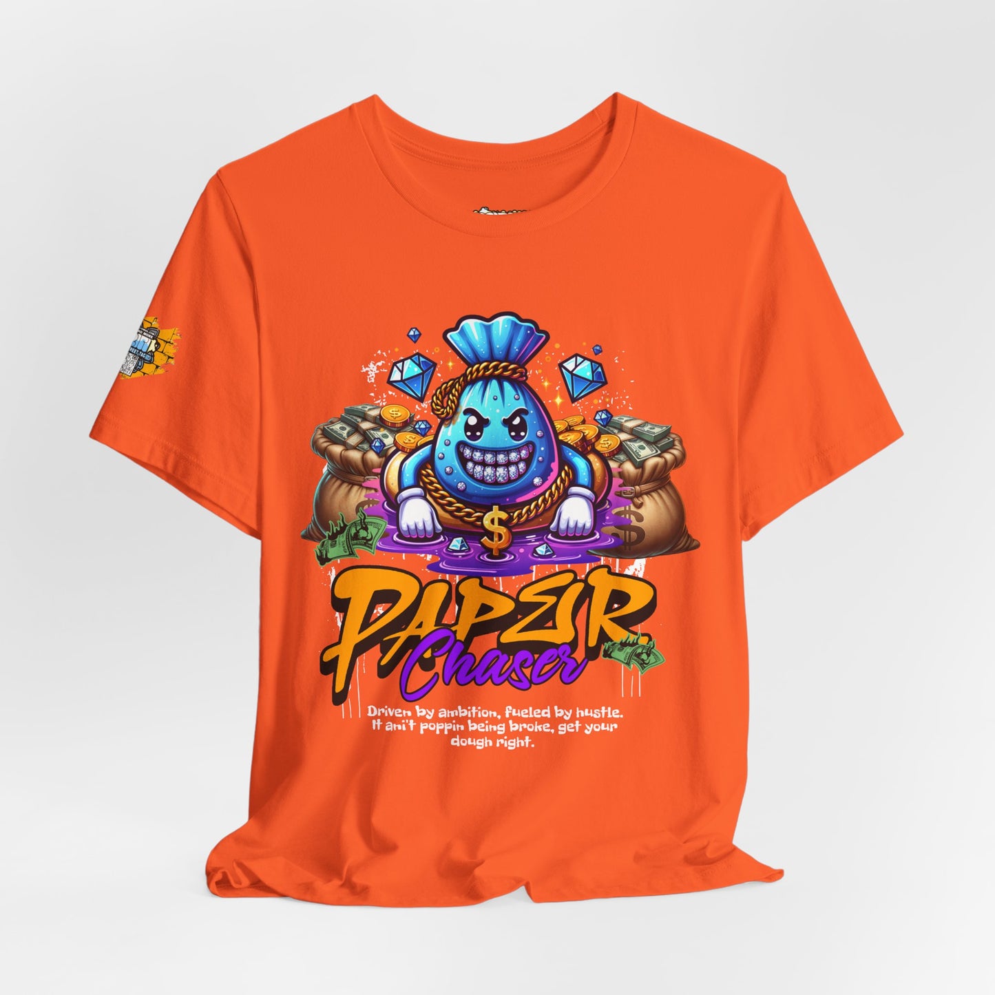 "Paper Chaser" Unisex Short Sleeve Tee - Fun & Vibrant Graphic Tee for Entrepreneurs & Dreamers