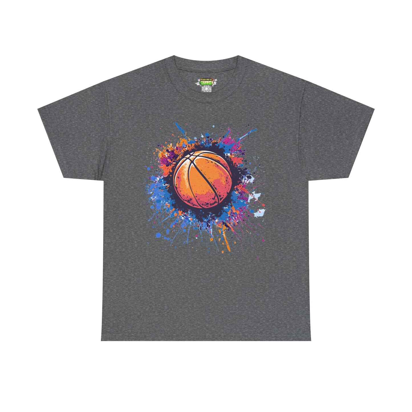 Vibrant Basketball Splash Tee - Perfect for Sports Lovers, Game Days, Casual Wear, Gifts for Athletes, Youth Basketball Events