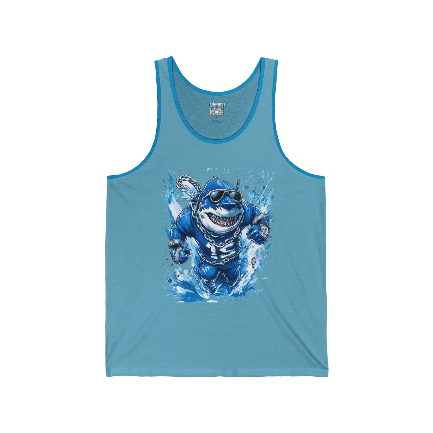 Cool Dripp Shark Graphic Unisex Jersey Tank - Perfect for Beach Days & Summer Fun
