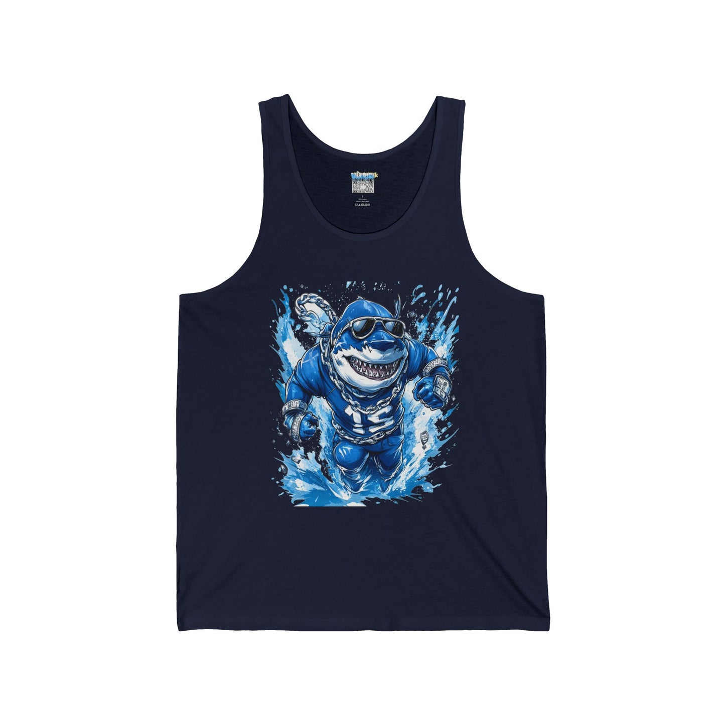 Cool Dripp Shark Graphic Unisex Jersey Tank - Perfect for Beach Days & Summer Fun