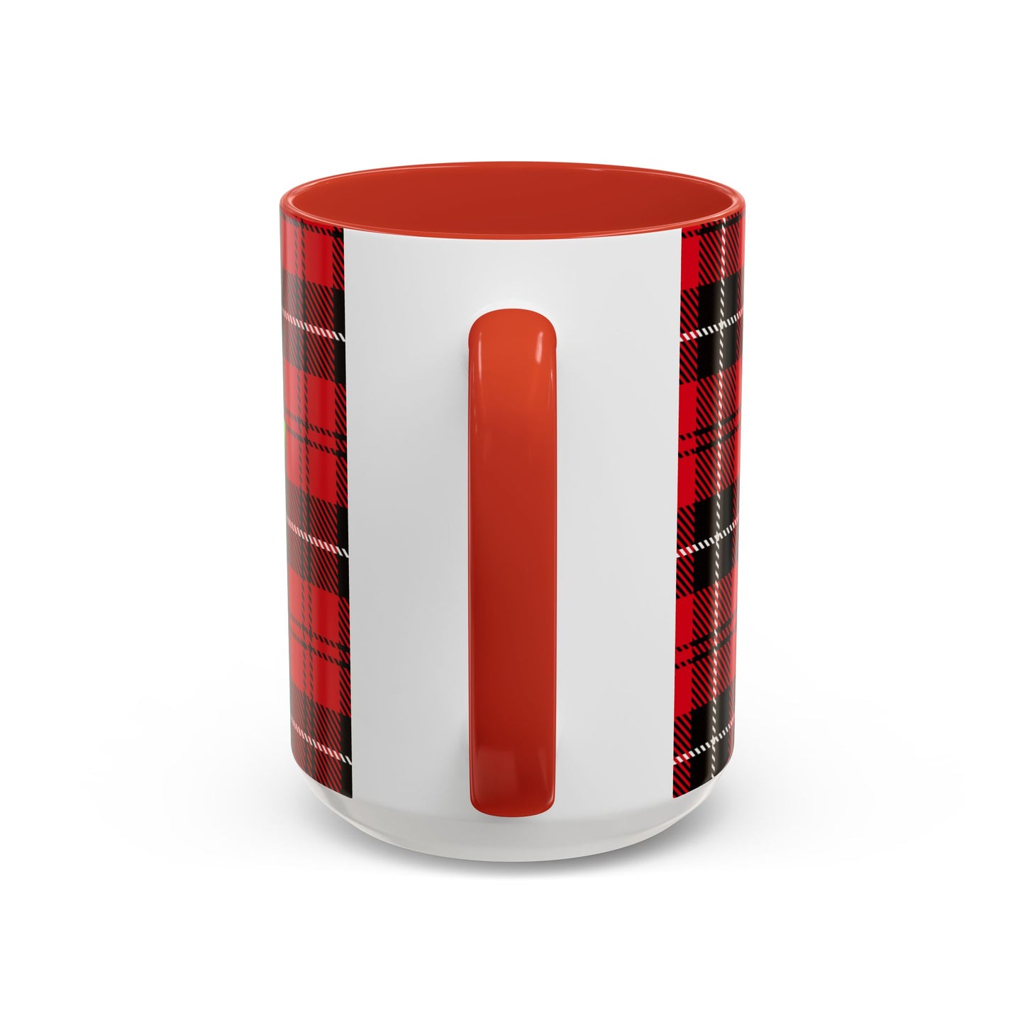 The Grinch Accent Coffee Mug - Festive Plaid Mug for Holiday Cheer, Christmas Gift, Hot Cocoa Cup, Grinch Lovers, Cozy Home Decor