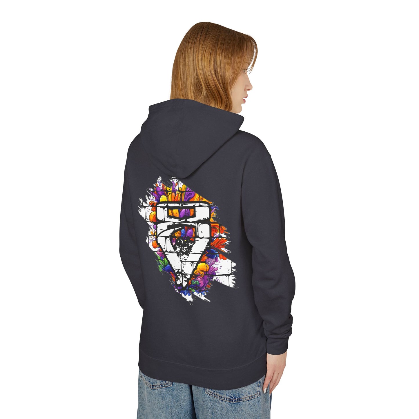 "Vijiriti 8 EST Graffiti-Inspired Unisex Hoodie, Colorful Streetwear Sweatshirt, Urban Fashion, Casual Wear, Gifts for Art Lovers, Festival Attire