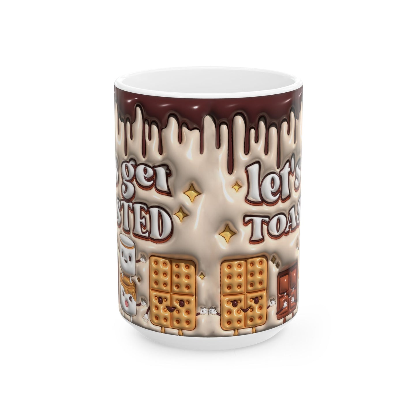 Toasty Mug - Let's Get Toasted, Cozy Ceramic Coffee Cup for Warm Drinks, Perfect Holiday Gift, S'mores Lover's Mug, Fun Kitchen Decor