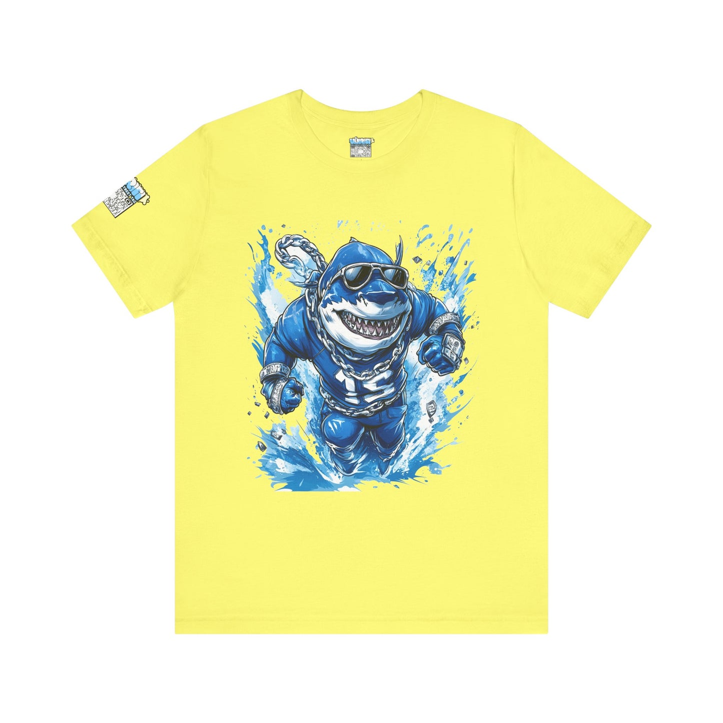 Ocean Dripp Blue Shark Graphic Unisex Tee - Fun Beachwear for Summer Adventures