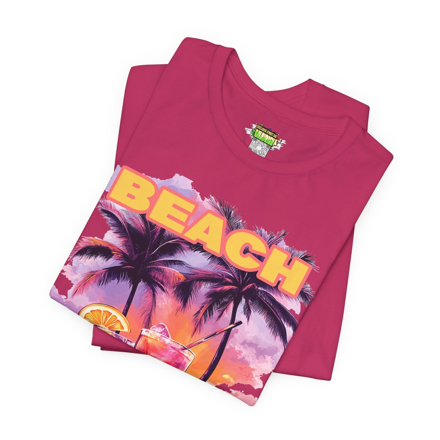 Beach Drinks Unisex Jersey Tee, Summer Shirt, Vacation T-Shirt, Tropical Paradise Top, Casual Beachwear