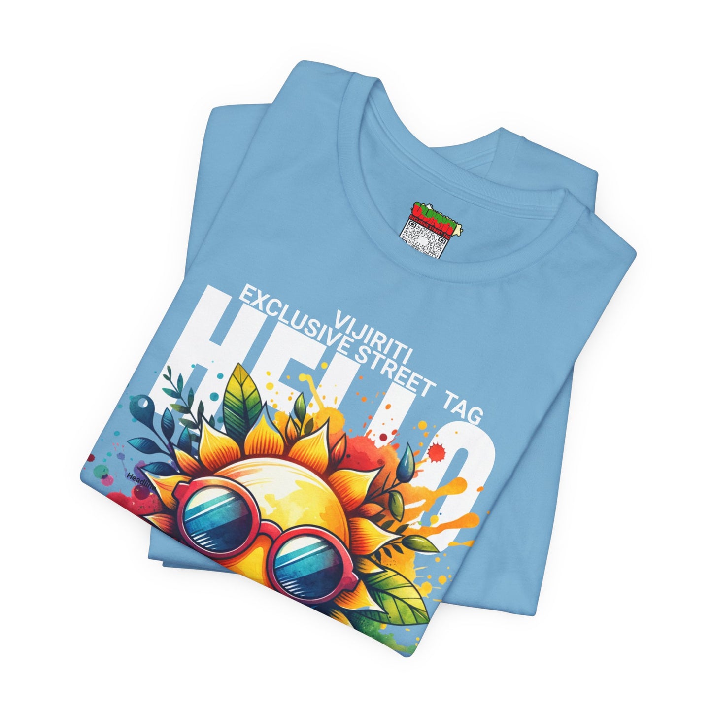 Vibrant Hello Summer Vibes Tee, Colorful Graphic Shirt, Unisex Summer Top, Beachwear, Festival Apparel, Gift for Sun Lovers