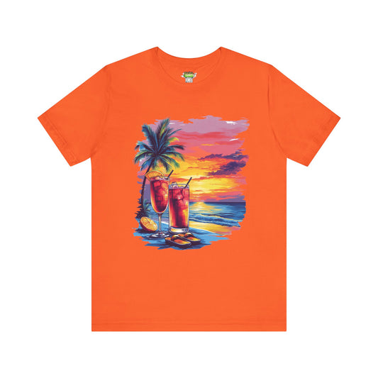 Tropical Sunset Tee - Perfect for Summer Vibes, Beach Days, Relaxation, Gifts, Vacation
