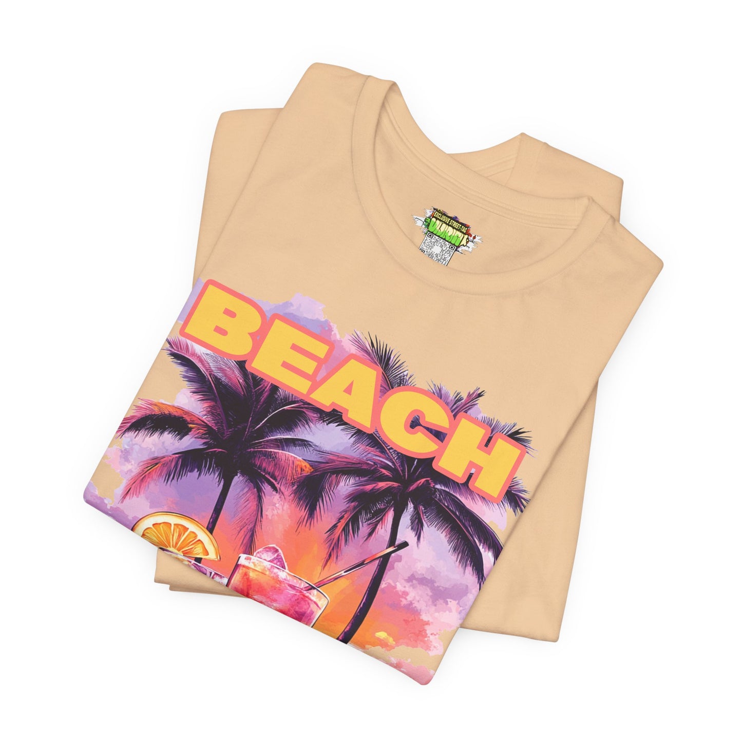 Beach Drinks Unisex Jersey Tee, Summer Shirt, Vacation T-Shirt, Tropical Paradise Top, Casual Beachwear