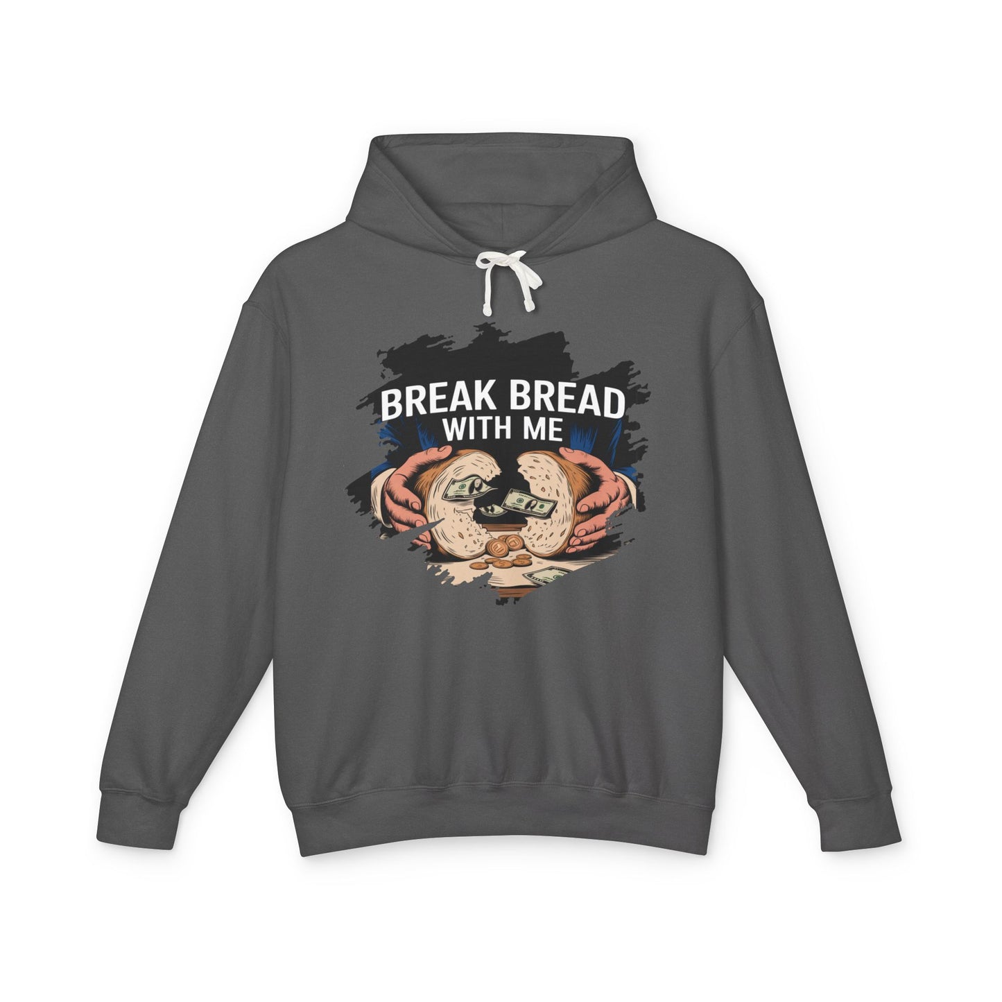 "Break Bread Unisex Lightweight Hoodie - Cozy Gift for Friends, Foodie Apparel, Casual Wear, Gathering Looks, Unique Sweatshirt