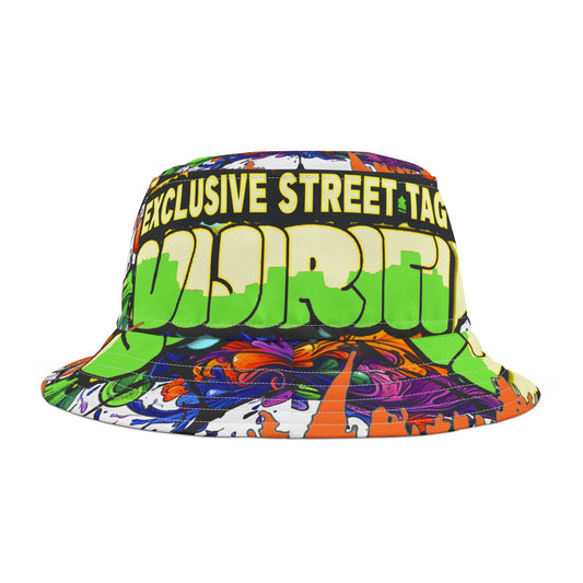 Vijiriti Vibrant Graffiti Bucket Hat, Streetwear Hat, Cool Accessories, Festival Gear, Summer Fashion, Unique Graphic Hat