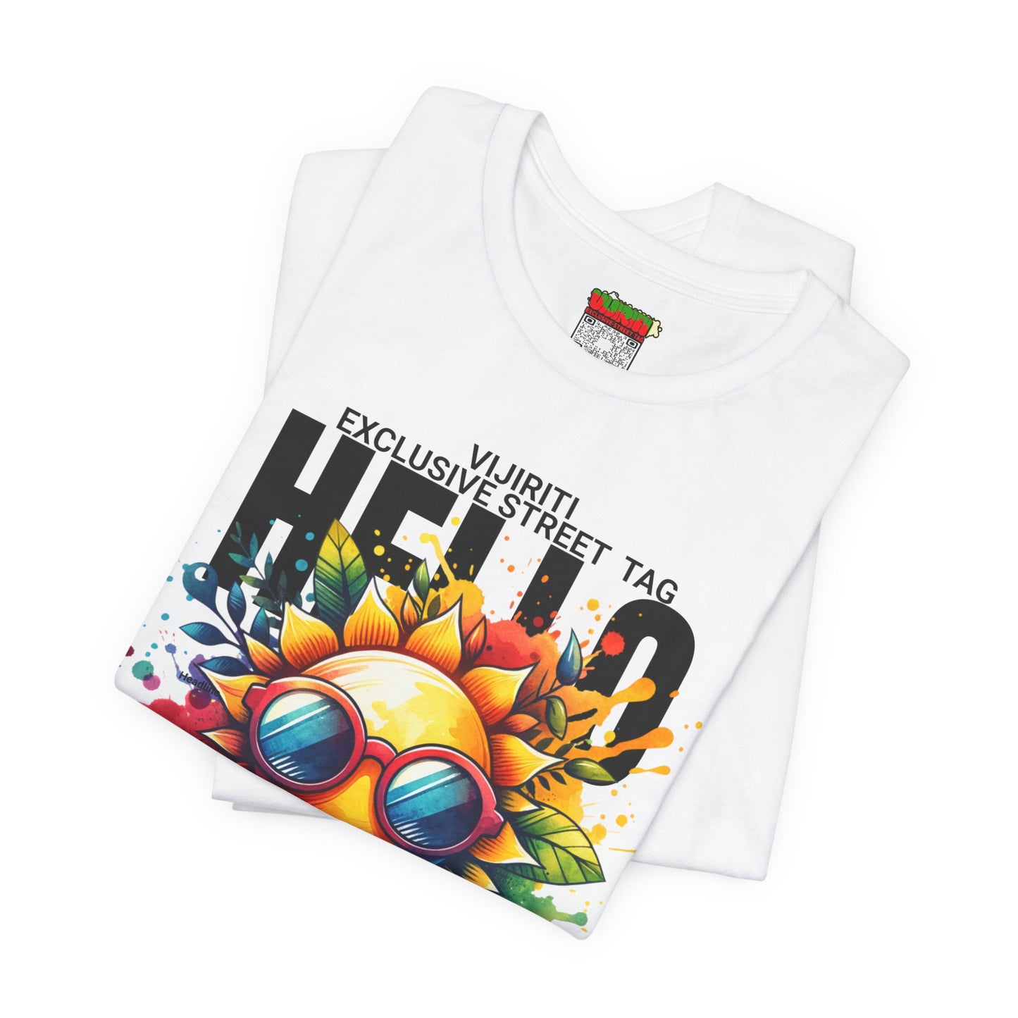 Vibrant Hello Summer Vibes Tee, Colorful Graphic Shirt, Unisex Summer Top, Beachwear, Festival Apparel, Gift for Sun Lovers