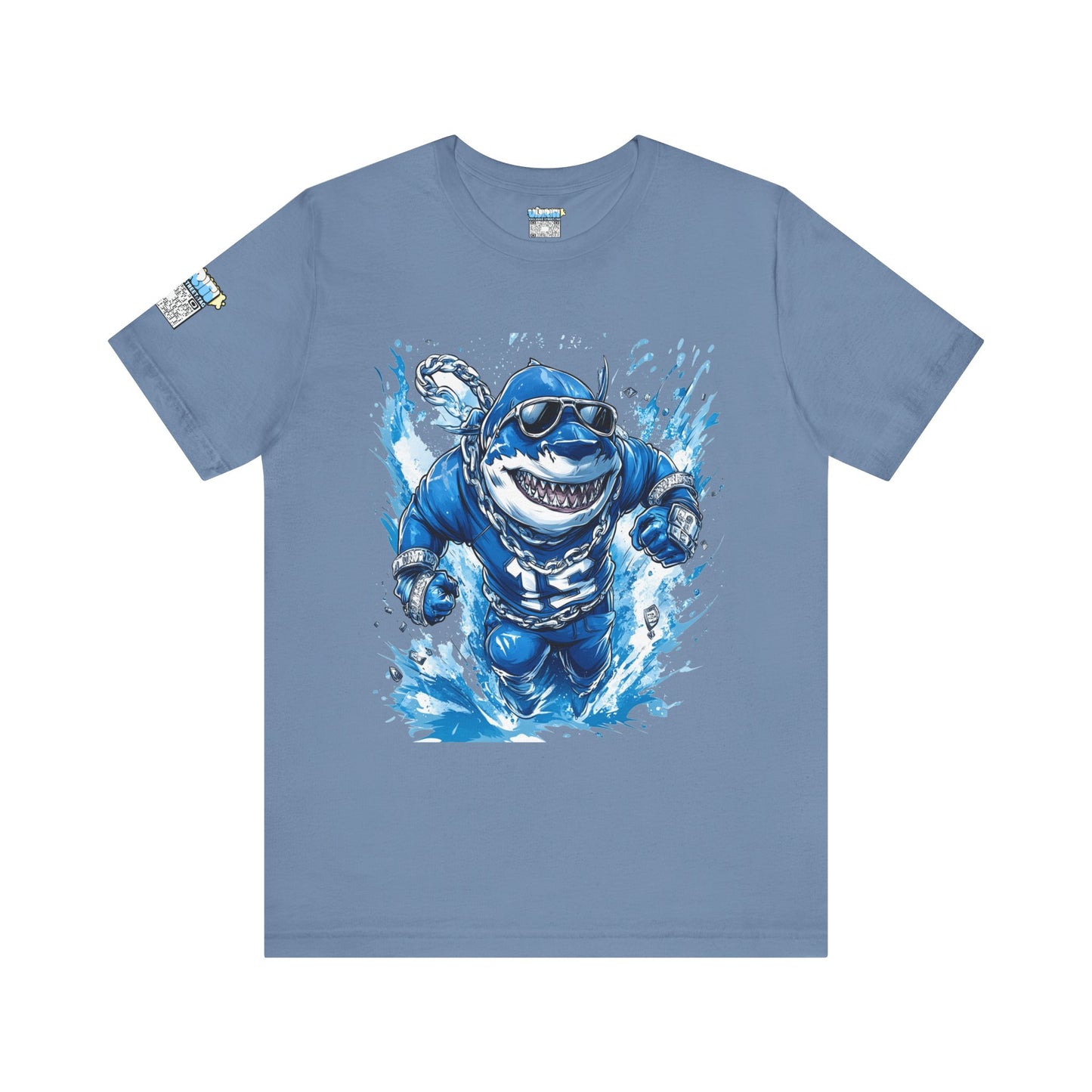 Ocean Dripp Blue Shark Graphic Unisex Tee - Fun Beachwear for Summer Adventures