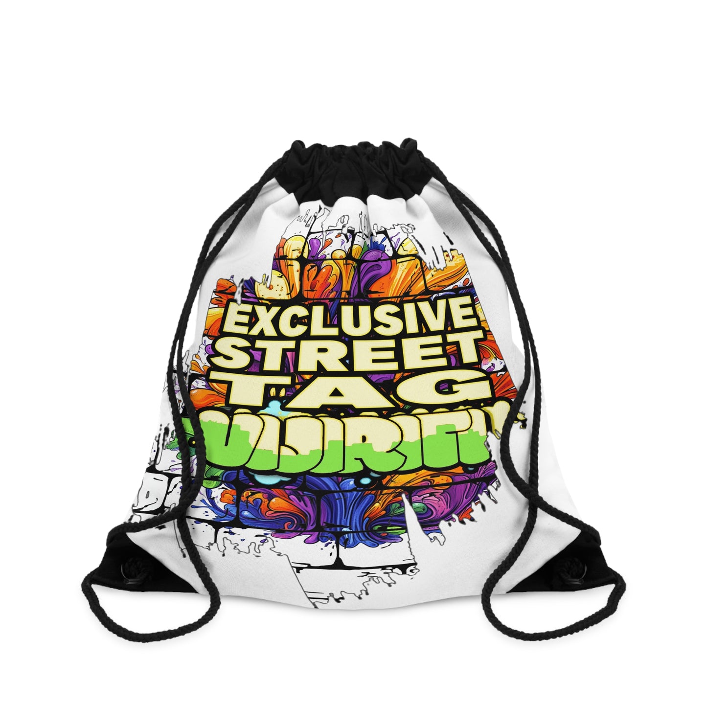 Vijiriti Urban Graffiti Drawstring Bag - Exclusive Street Tag Design, Gym Bag, Sport Backpack, Festival Gear, Casual Daypack