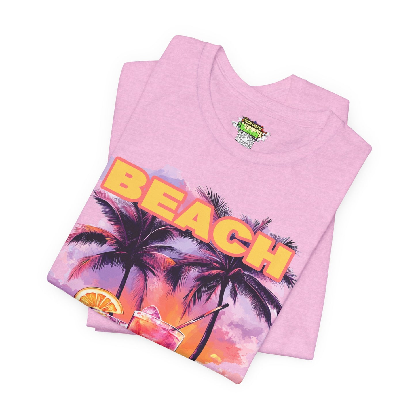 Beach Drinks Unisex Jersey Tee, Summer Shirt, Vacation T-Shirt, Tropical Paradise Top, Casual Beachwear