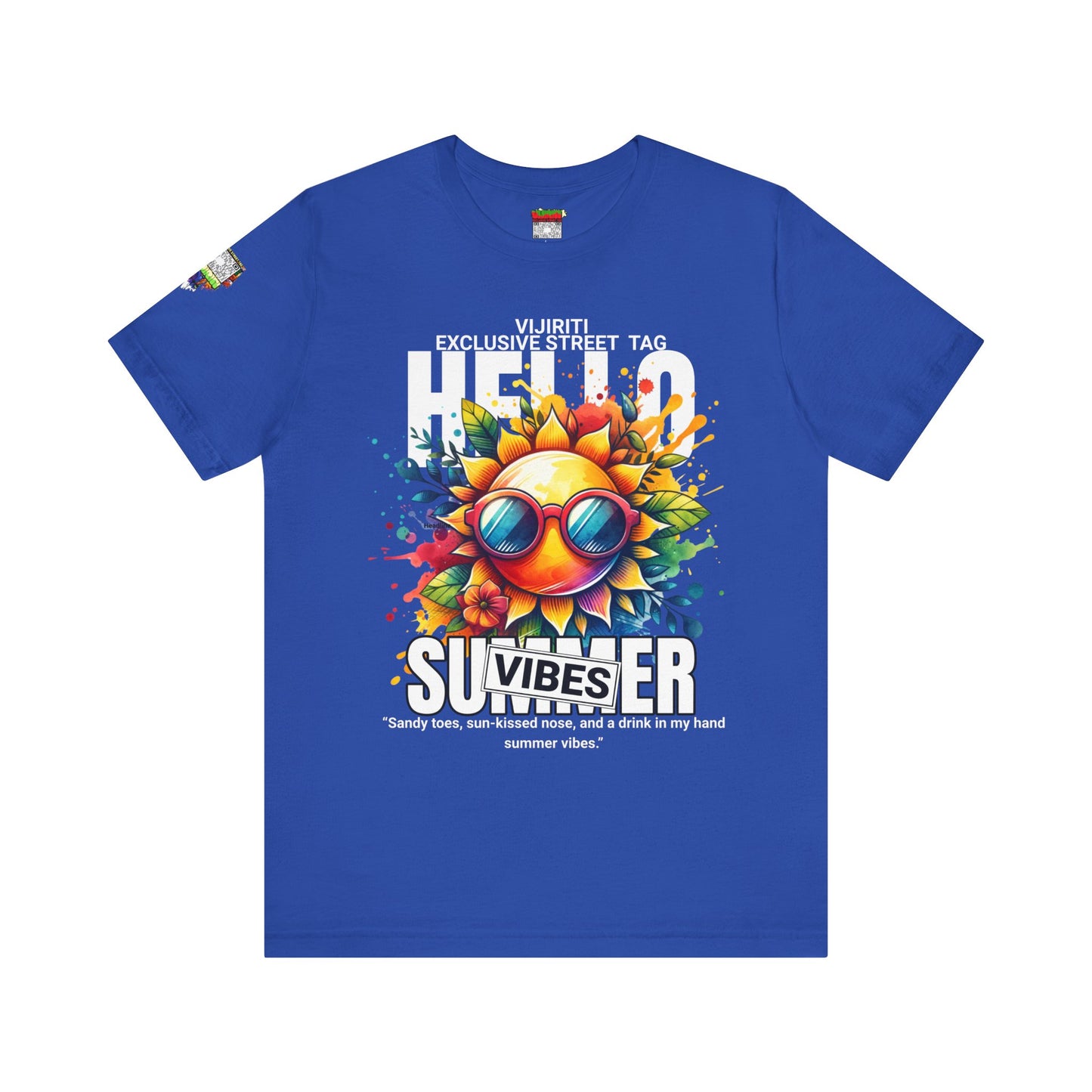 Vibrant Hello Summer Vibes Tee, Colorful Graphic Shirt, Unisex Summer Top, Beachwear, Festival Apparel, Gift for Sun Lovers