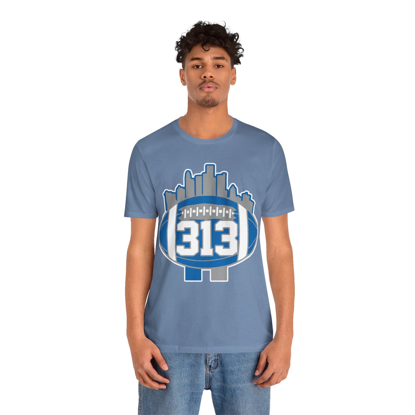LION COLOR DETROIT 313 FOOT BALL SHIRT