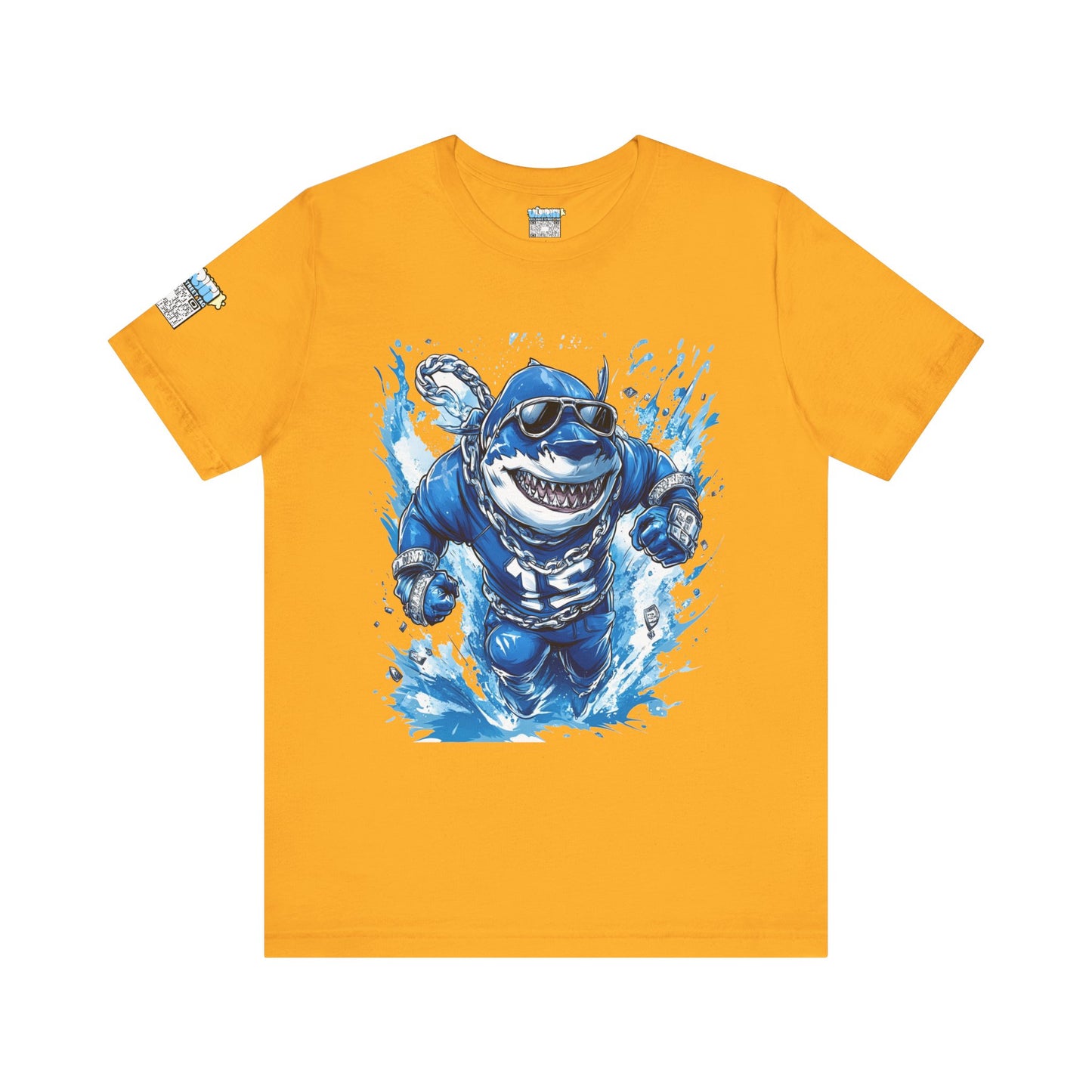 Ocean Dripp Blue Shark Graphic Unisex Tee - Fun Beachwear for Summer Adventures