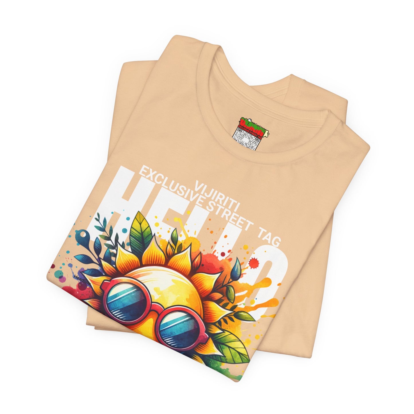 Vibrant Hello Summer Vibes Tee, Colorful Graphic Shirt, Unisex Summer Top, Beachwear, Festival Apparel, Gift for Sun Lovers