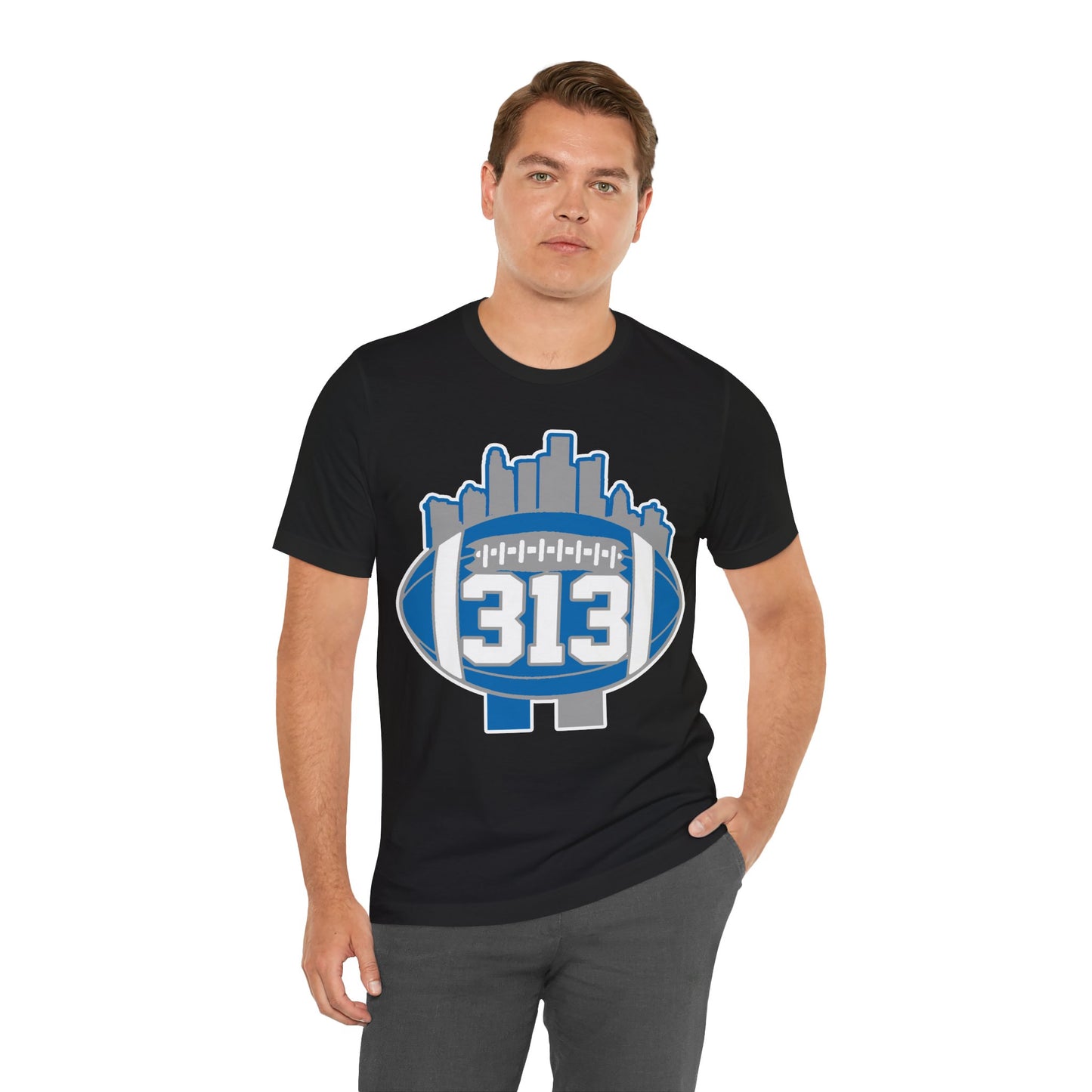 LION COLOR DETROIT 313 FOOT BALL SHIRT