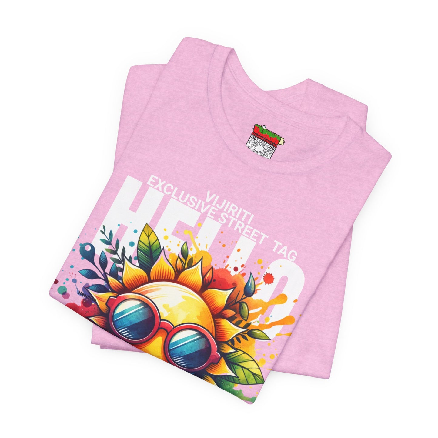 Vibrant Hello Summer Vibes Tee, Colorful Graphic Shirt, Unisex Summer Top, Beachwear, Festival Apparel, Gift for Sun Lovers