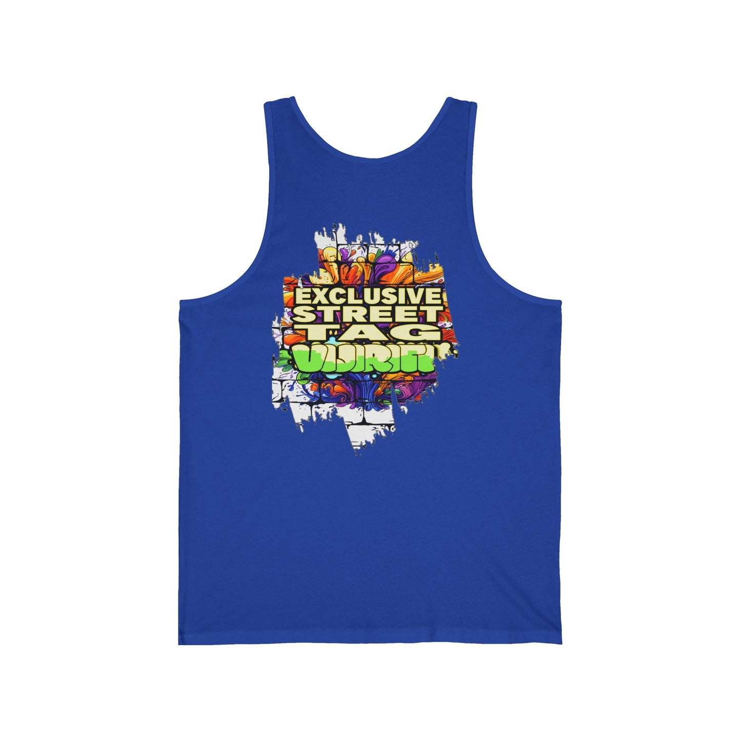 Vijiriti Street Art Unisex Jersey Tank: Graffiti Style Shirt, Urban Apparel, Summer Essential, Gift for Artists, Cool Streetwear