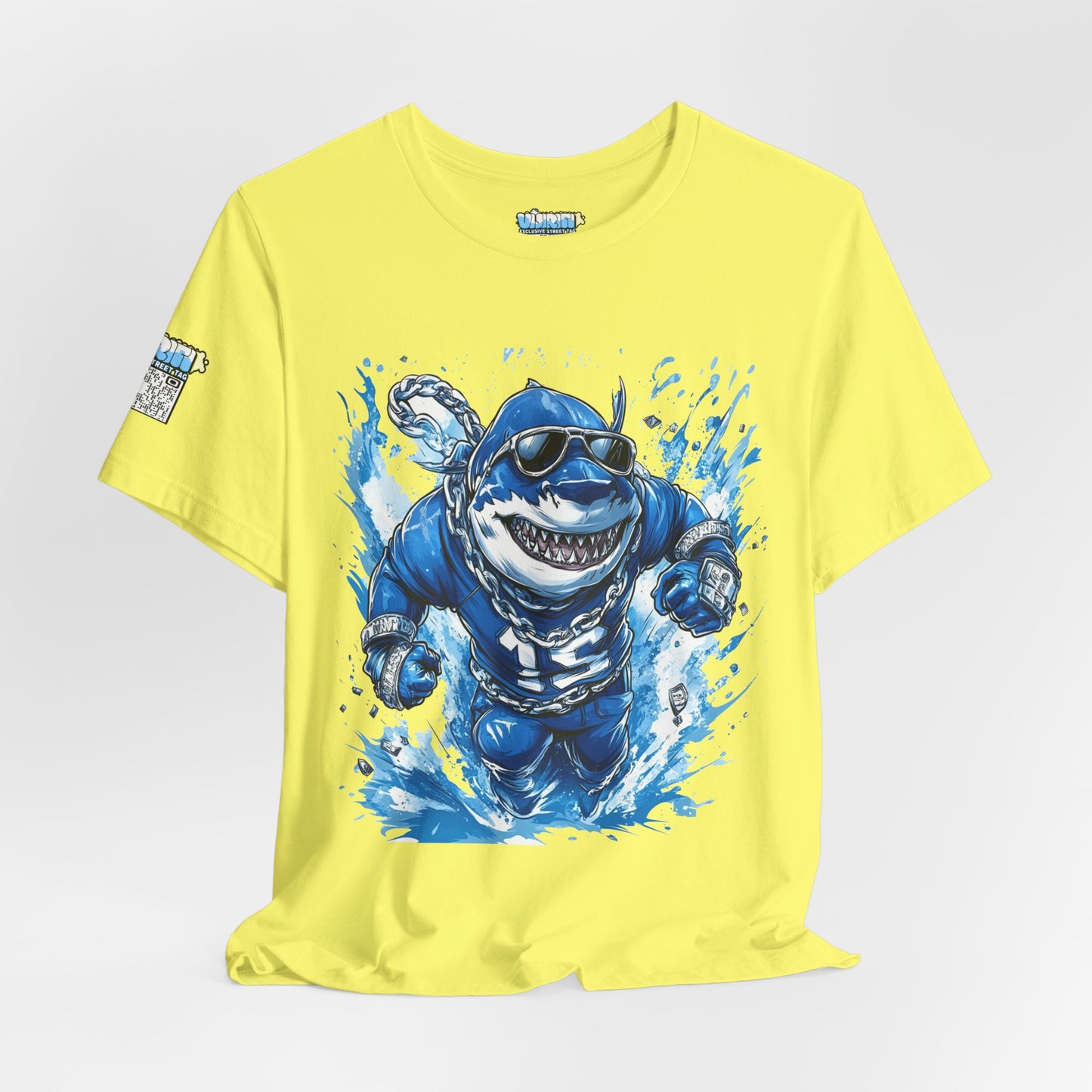 Ocean Dripp Blue Shark Graphic Unisex Tee - Fun Beachwear for Summer Adventures