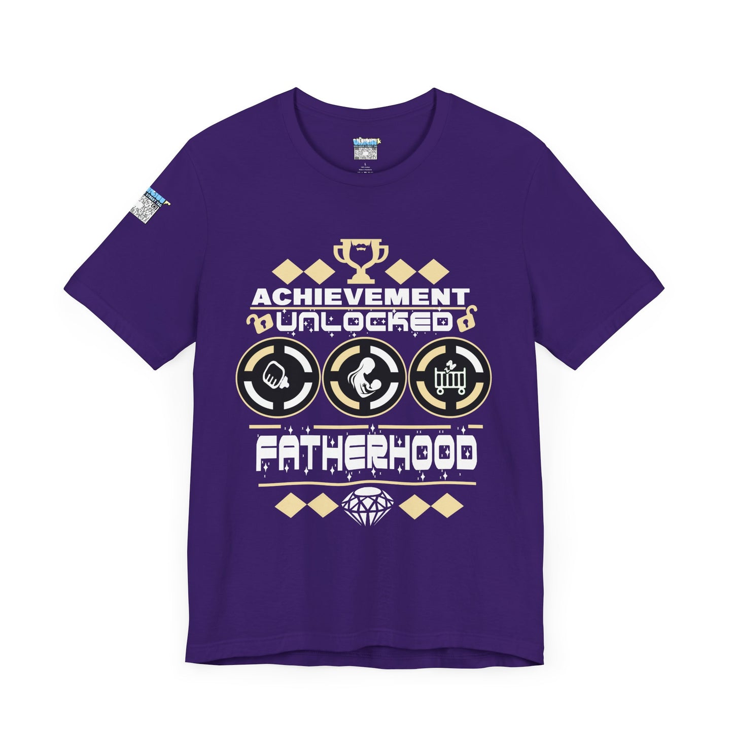 Achievement Unlocked Fatherhood T-Shirt - Unisex Short Sleeve Tee for New Dads