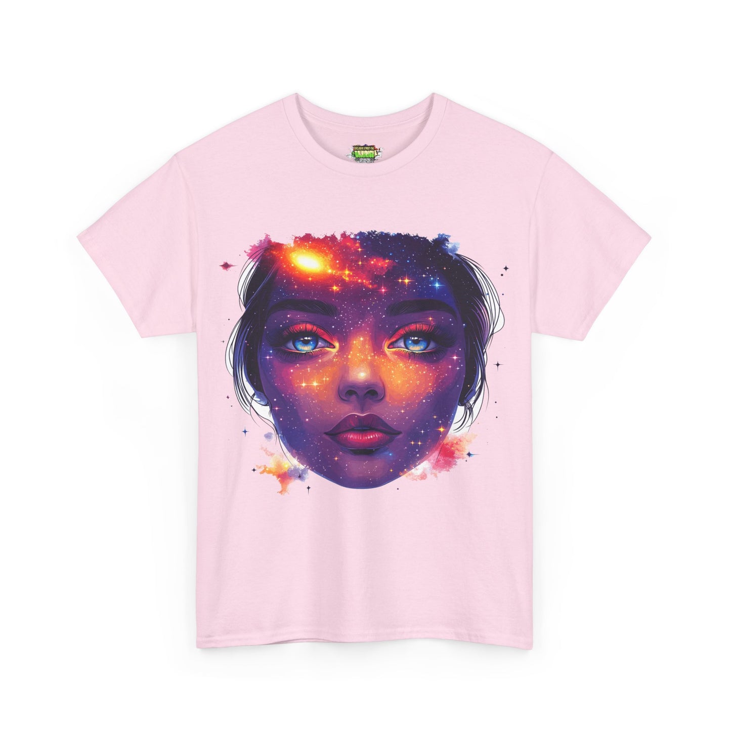 Cosmic Baby Girl Adult Heavy Cotton Tee - Artistic Galaxy Face Design, Unique Graphic Tee, Space Lover Gift, Trendy Streetwear, [...]