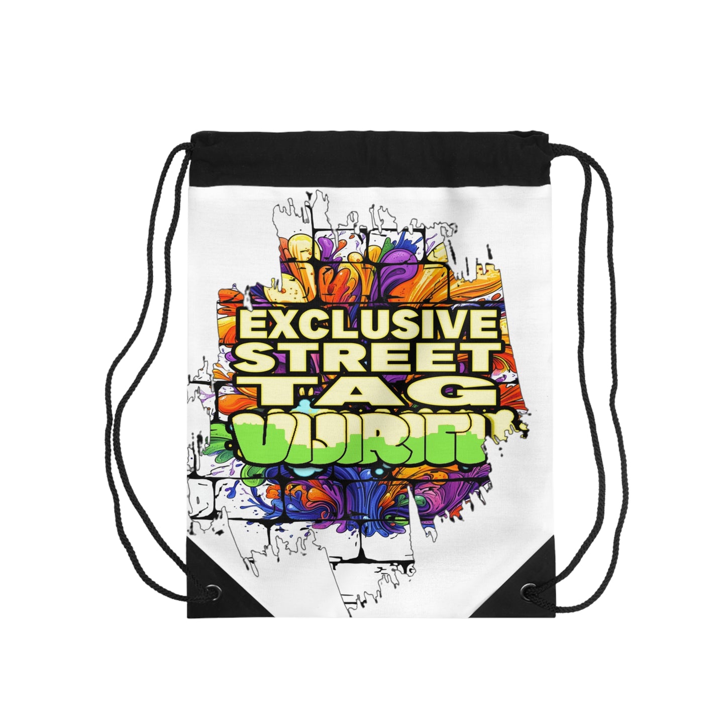 Vijiriti Urban Graffiti Drawstring Bag - Exclusive Street Tag Design, Gym Bag, Sport Backpack, Festival Gear, Casual Daypack