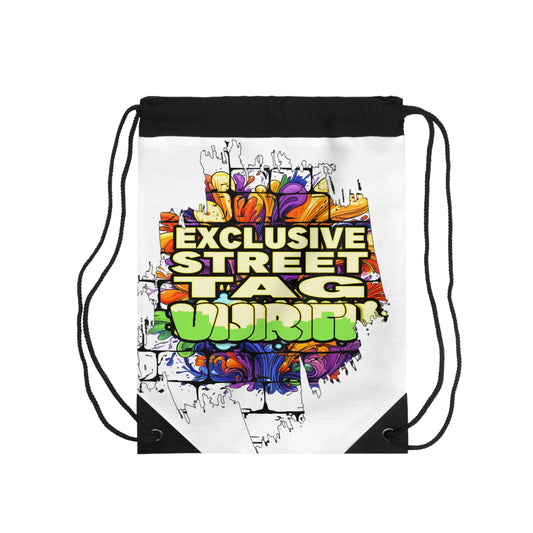Vijiriti Urban Graffiti Drawstring Bag - Exclusive Street Tag Design, Gym Bag, Sport Backpack, Festival Gear, Casual Daypack