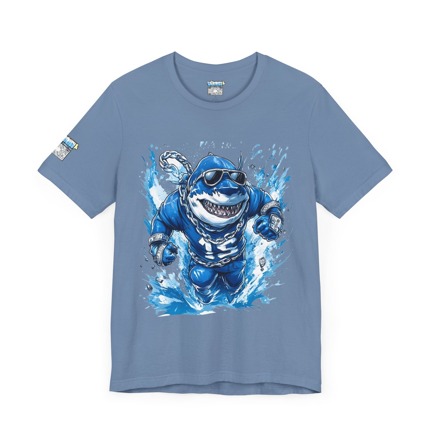 Ocean Dripp Blue Shark Graphic Unisex Tee - Fun Beachwear for Summer Adventures