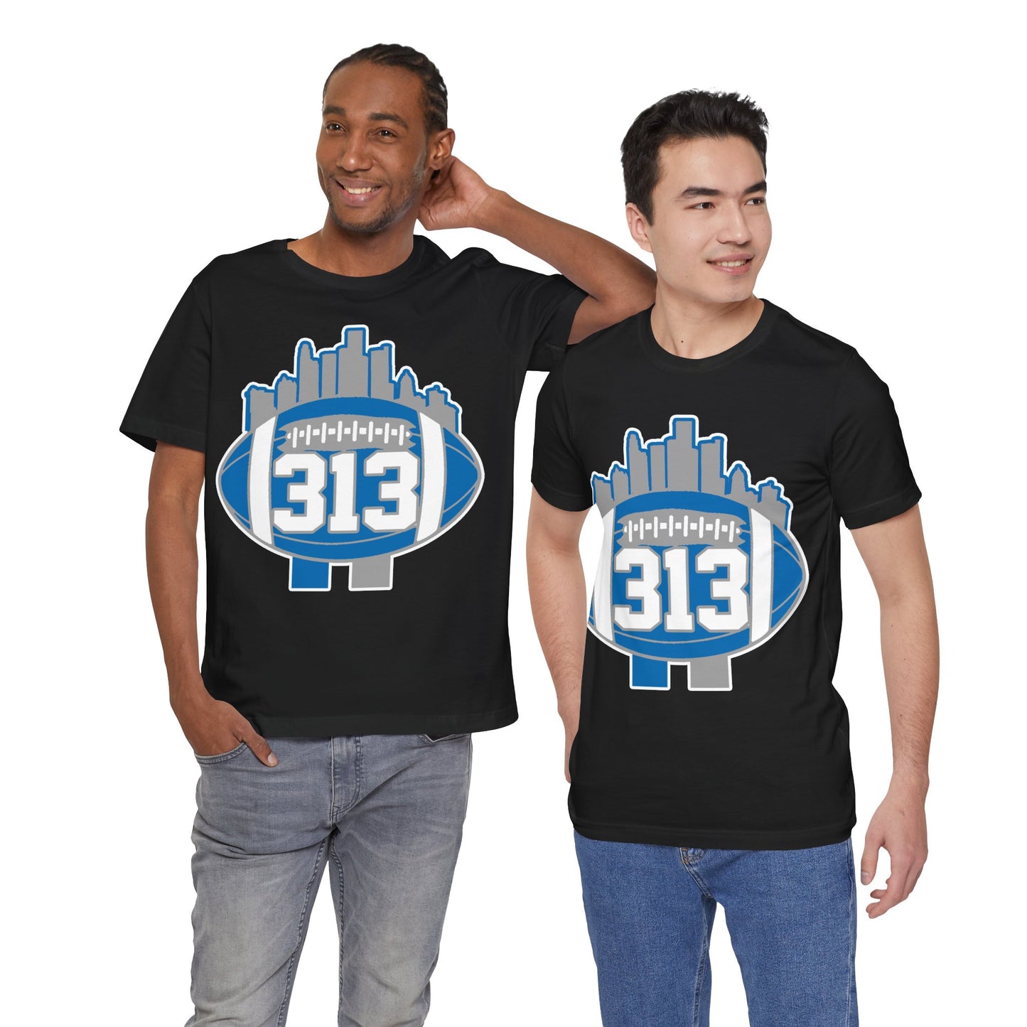 LION COLOR DETROIT 313 FOOT BALL SHIRT