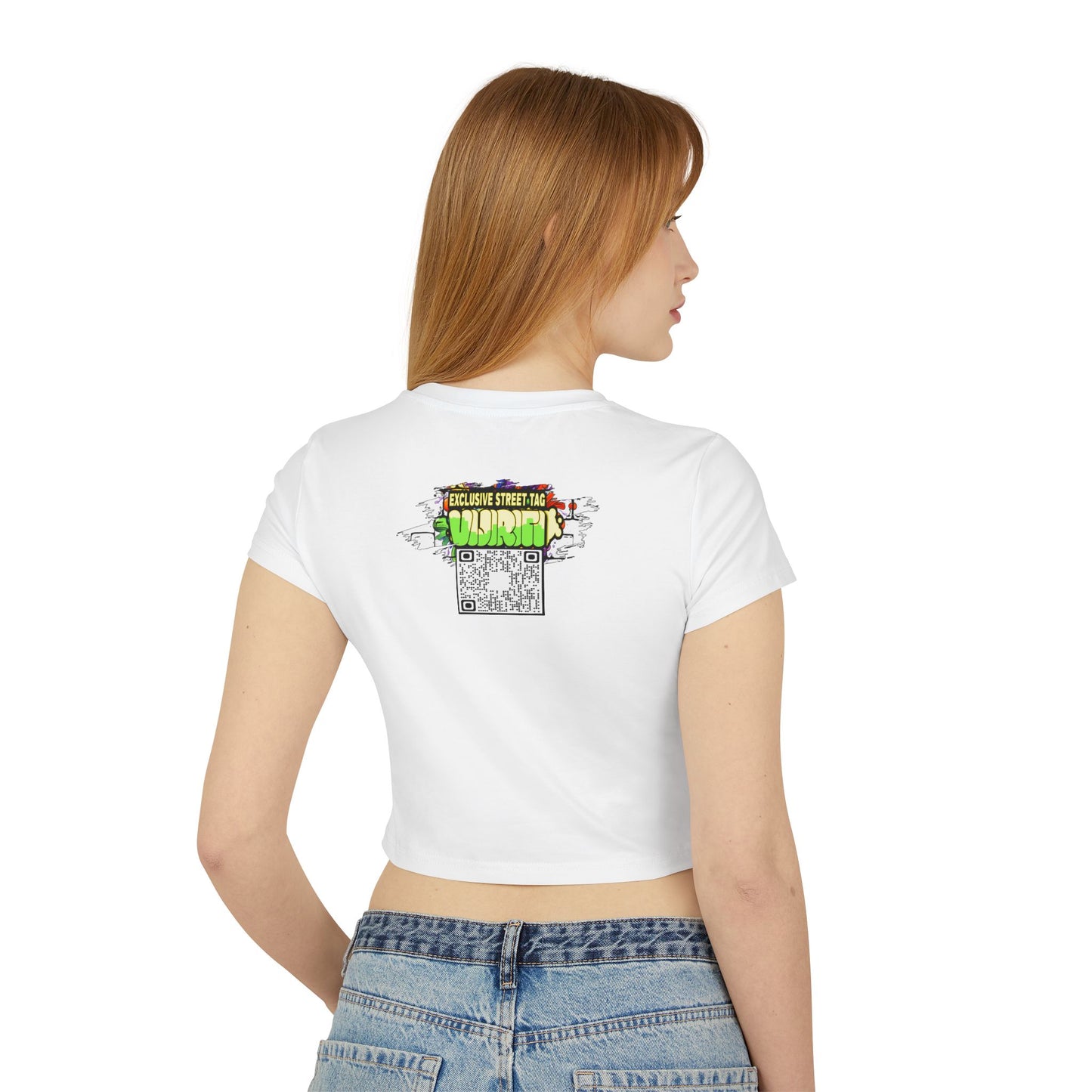 Sexy Bite Vibrant Women's Baby Tee, Funky Crop Top, Retro Statement Shirt, Edgy Graphic Tee, Stylish Summer Apparel
