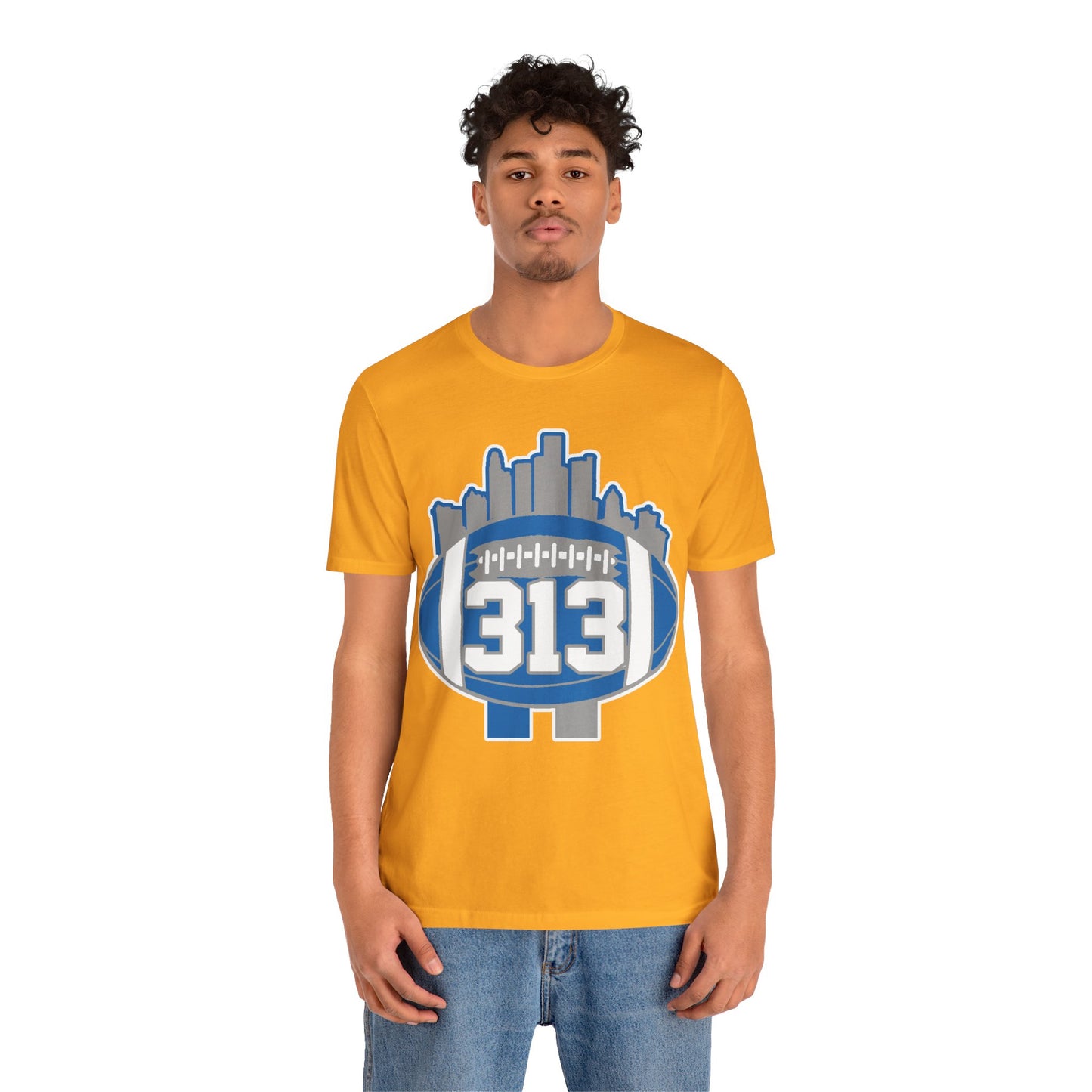 LION COLOR DETROIT 313 FOOT BALL SHIRT