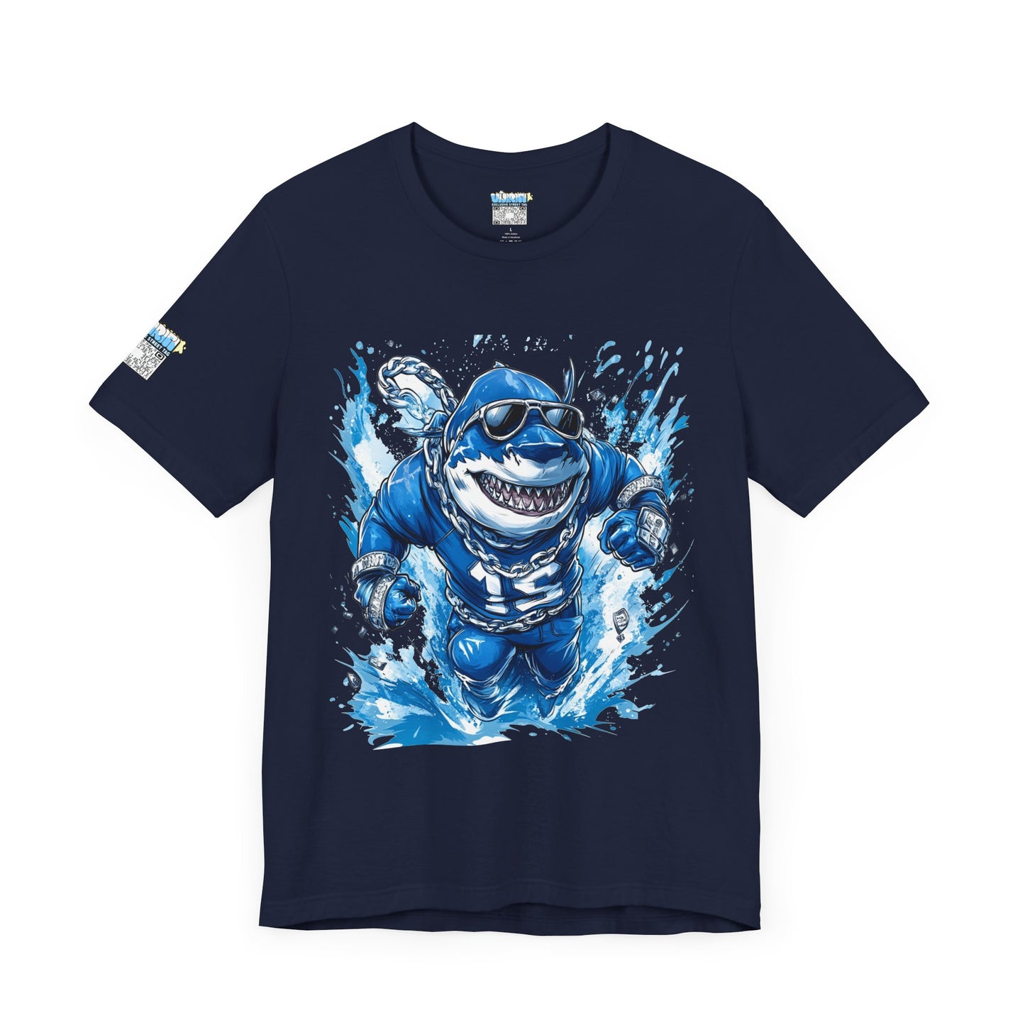 Ocean Dripp Blue Shark Graphic Unisex Tee - Fun Beachwear for Summer Adventures