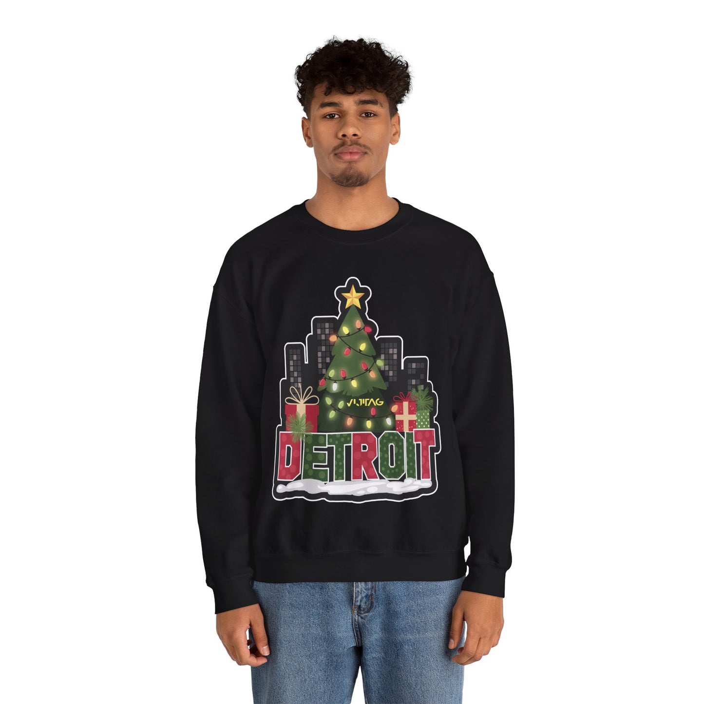 Detroit Christmas Crewneck Sweatshirt