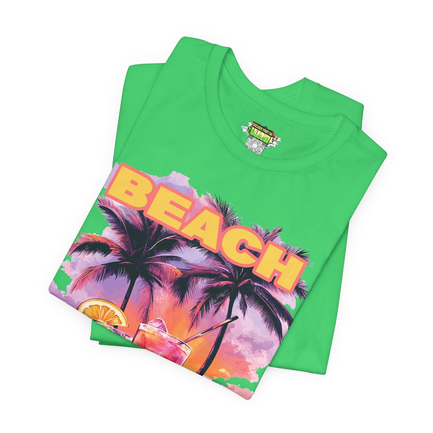Beach Drinks Unisex Jersey Tee, Summer Shirt, Vacation T-Shirt, Tropical Paradise Top, Casual Beachwear