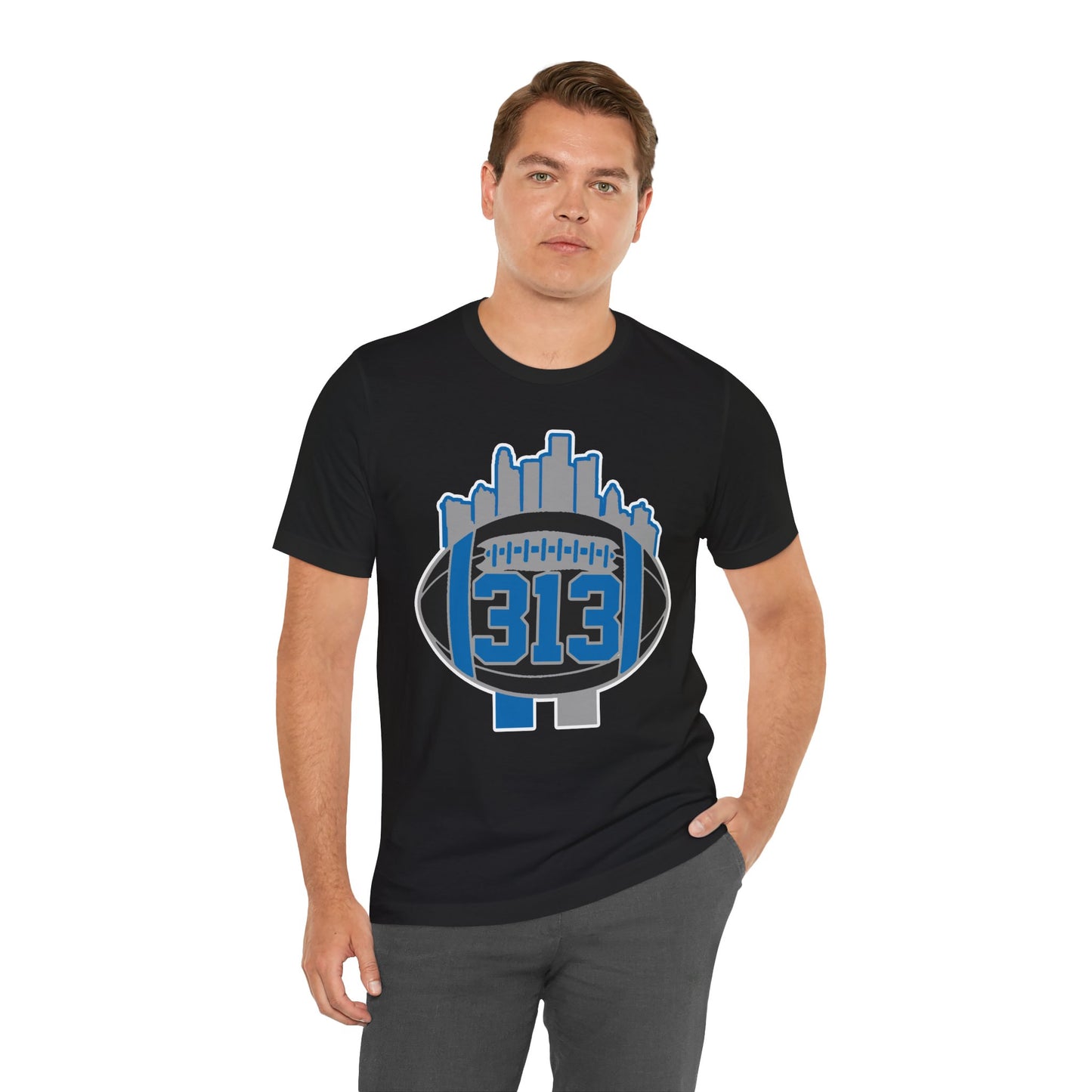 LION NEW COLORS DETROIT 313 FOOT BALL SHIRT