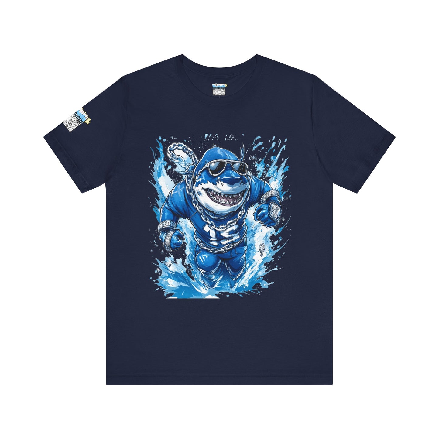Ocean Dripp Blue Shark Graphic Unisex Tee - Fun Beachwear for Summer Adventures