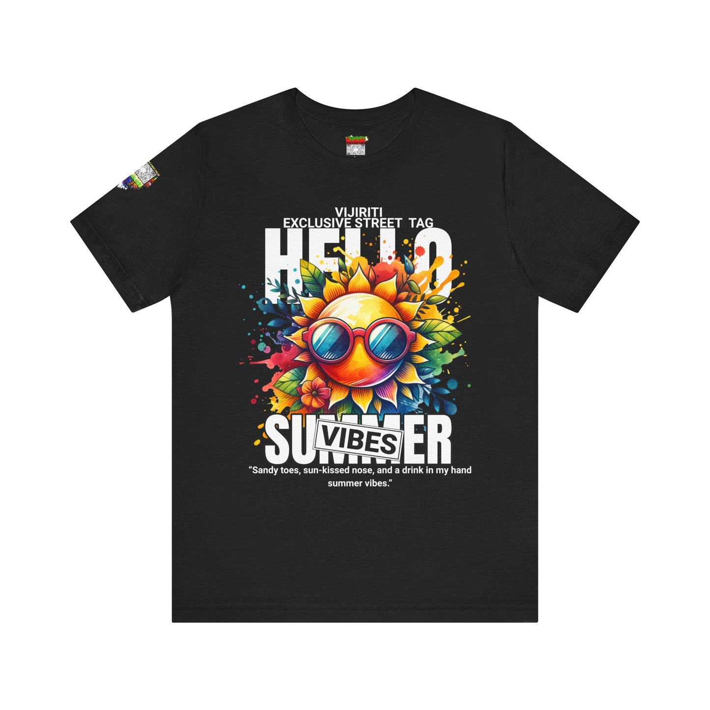 Vibrant Hello Summer Vibes Tee, Colorful Graphic Shirt, Unisex Summer Top, Beachwear, Festival Apparel, Gift for Sun Lovers