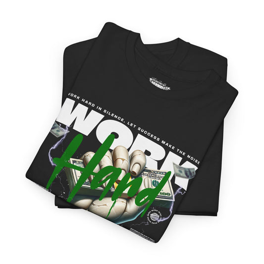 "Work Hard Streetwear Graphic Tee, Unisex Cotton T-shirt, Casual Wear, Gift for Him/Her, Music Inspired Apparel