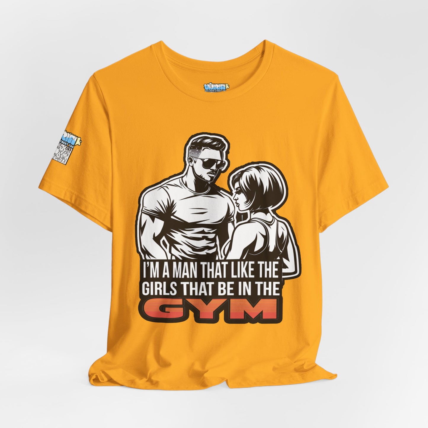 Fitness Humor Men's Tee – 'I’m a Man That Likes the Girls That Be in the Gym'