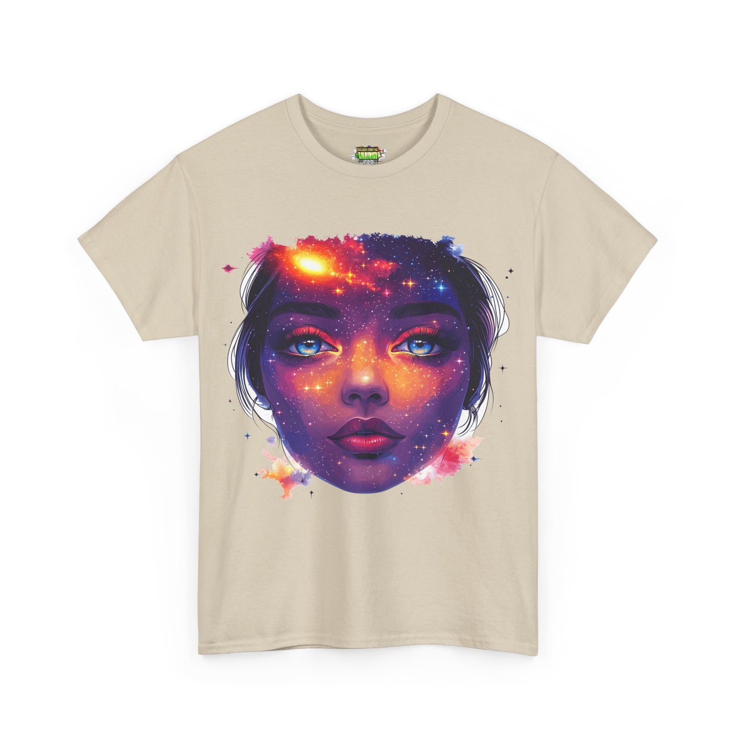 Cosmic Baby Girl Adult Heavy Cotton Tee - Artistic Galaxy Face Design, Unique Graphic Tee, Space Lover Gift, Trendy Streetwear, [...]