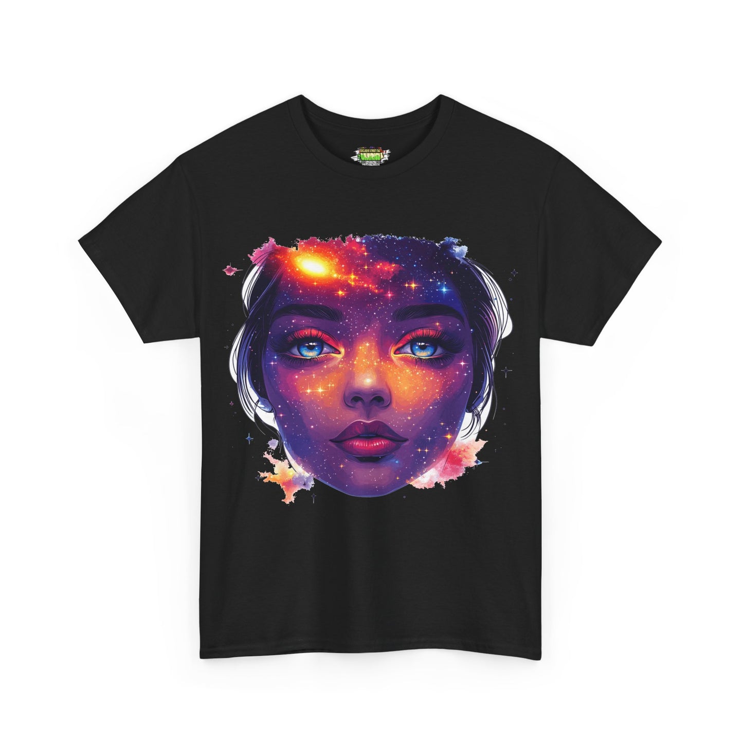 Cosmic Baby Girl Adult Heavy Cotton Tee - Artistic Galaxy Face Design, Unique Graphic Tee, Space Lover Gift, Trendy Streetwear, [...]