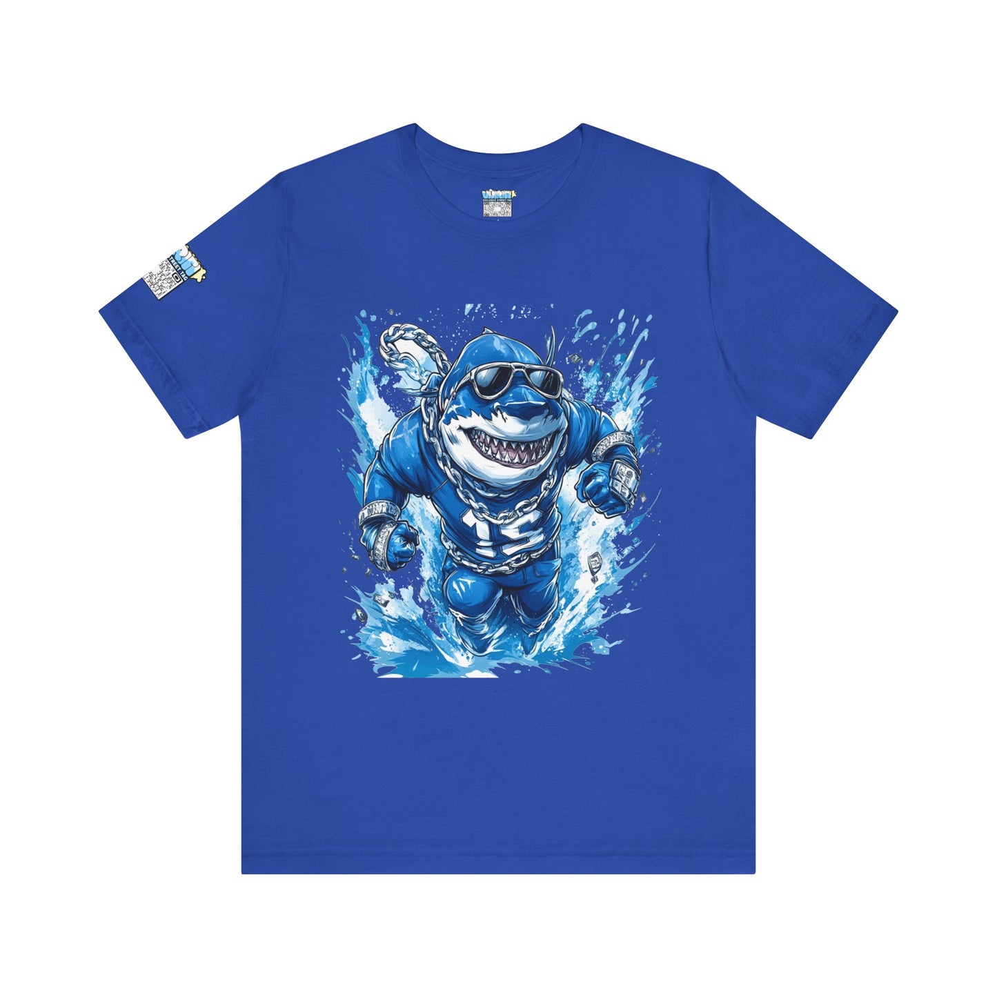 Ocean Dripp Blue Shark Graphic Unisex Tee - Fun Beachwear for Summer Adventures