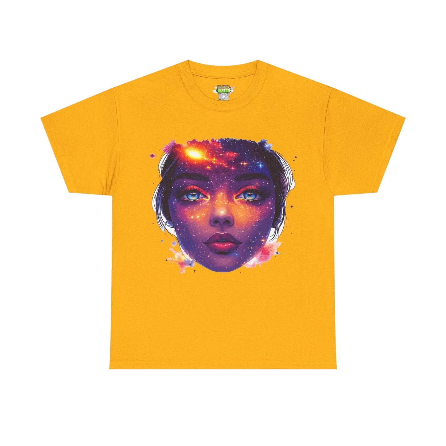 Cosmic Baby Girl Adult Heavy Cotton Tee - Artistic Galaxy Face Design, Unique Graphic Tee, Space Lover Gift, Trendy Streetwear, [...]
