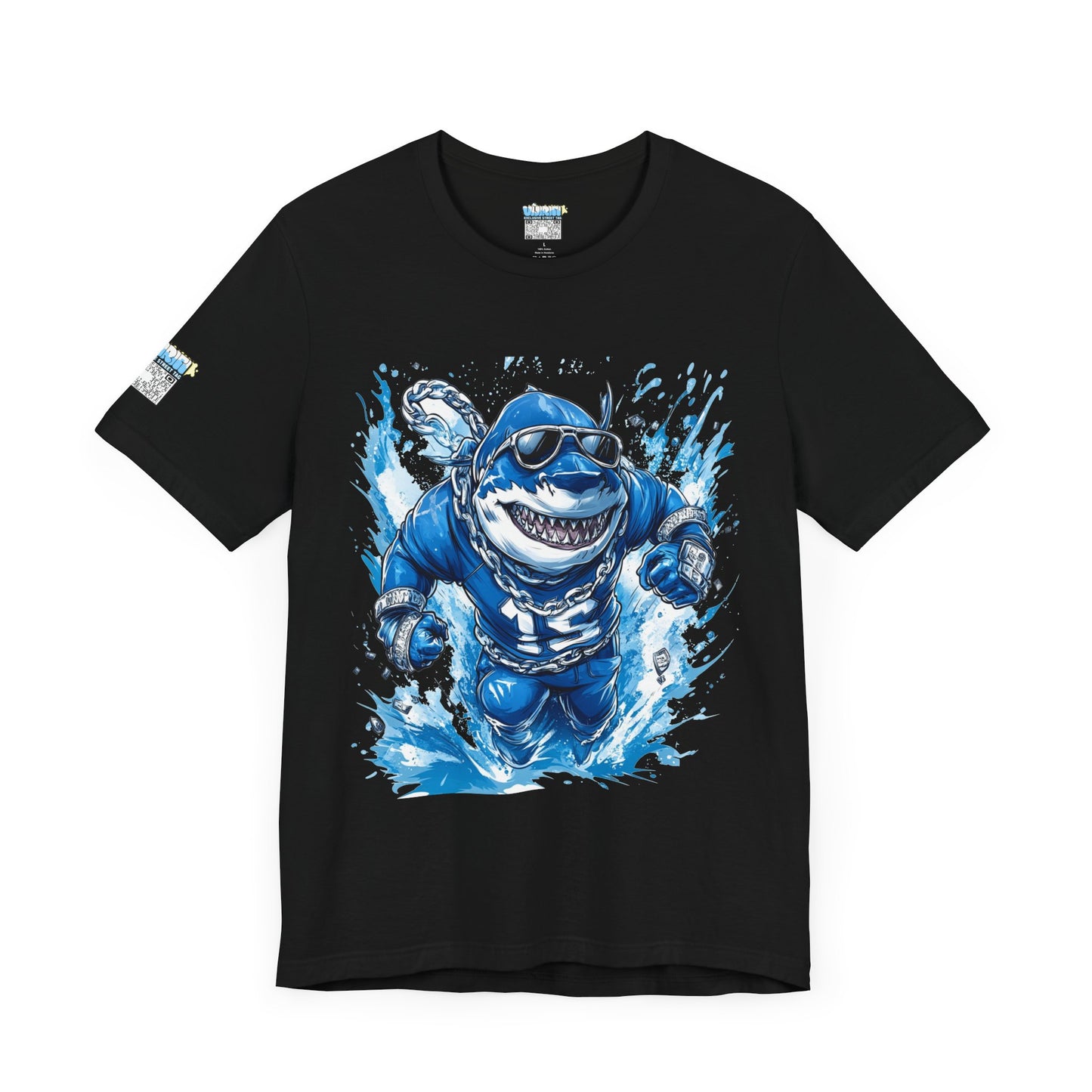Ocean Dripp Blue Shark Graphic Unisex Tee - Fun Beachwear for Summer Adventures