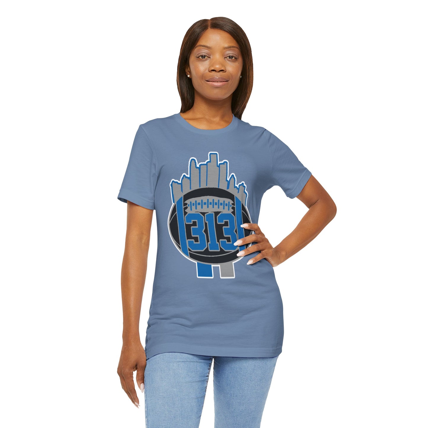 LION NEW COLORS DETROIT 313 FOOT BALL SHIRT